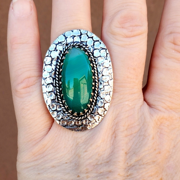 New Huge Botswana Agate 925 Silver Statement Ring. - Picture 7 of 13